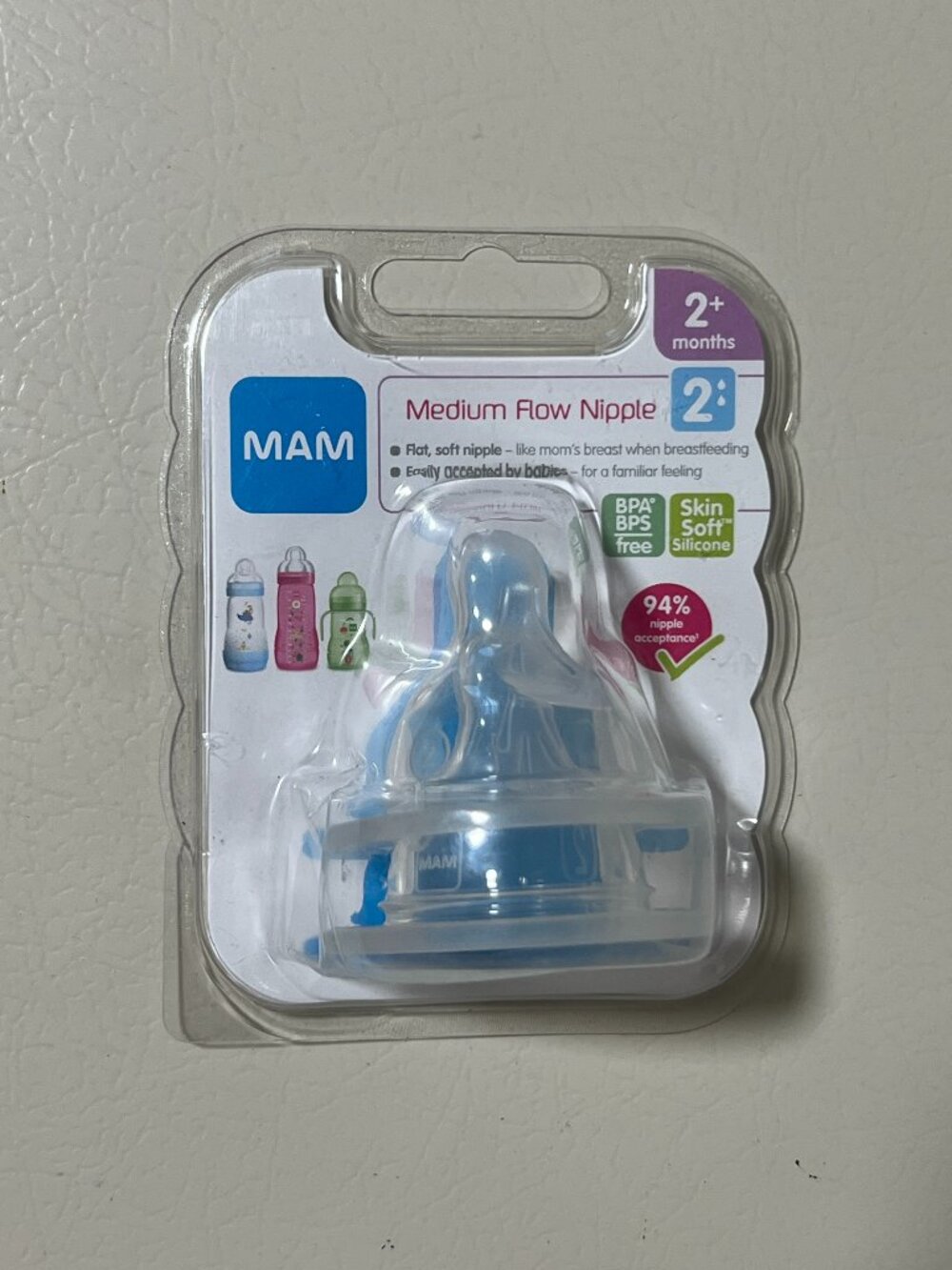 MAM Medium Flow Nipples Size 2 (2-Pack) Baby Teats 2+ Months